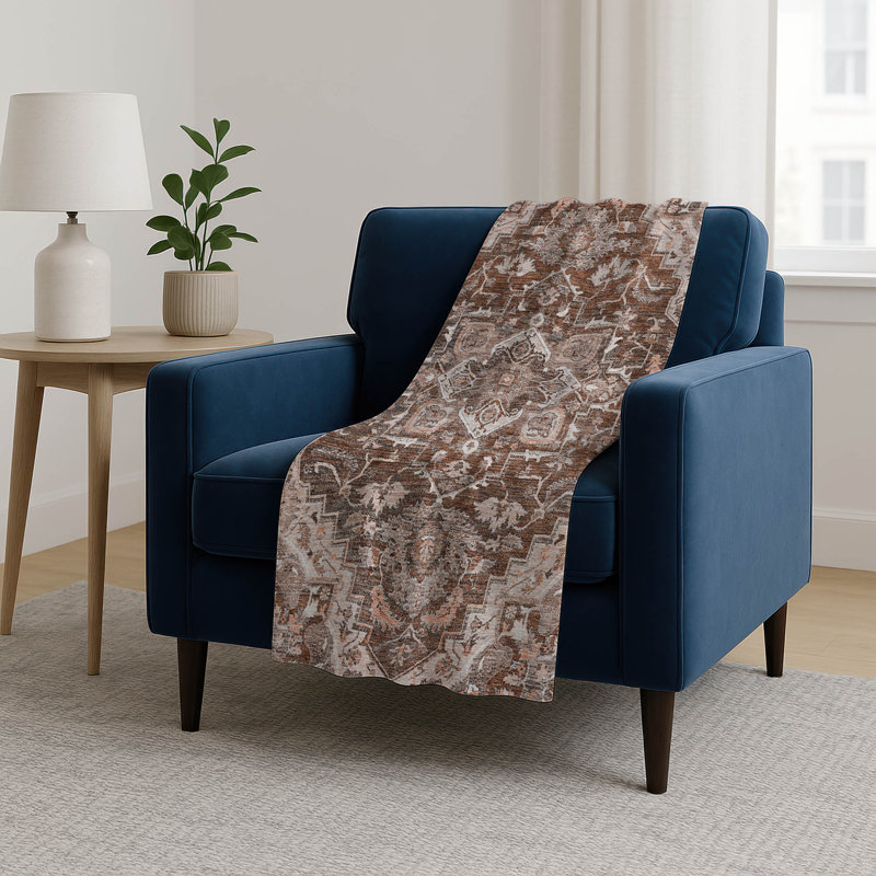 Jeté traditionnel Sherpa ASB774 Addison, Terracotta