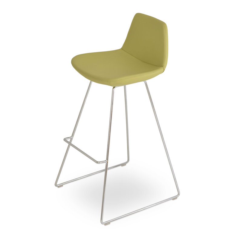 Tabouret de bar et de comptoir Pera, Cuir noir, Tabouret de bar (siège d'une hauteur de 29 po)