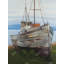 Impression sur toile, vieux bateau abandonné