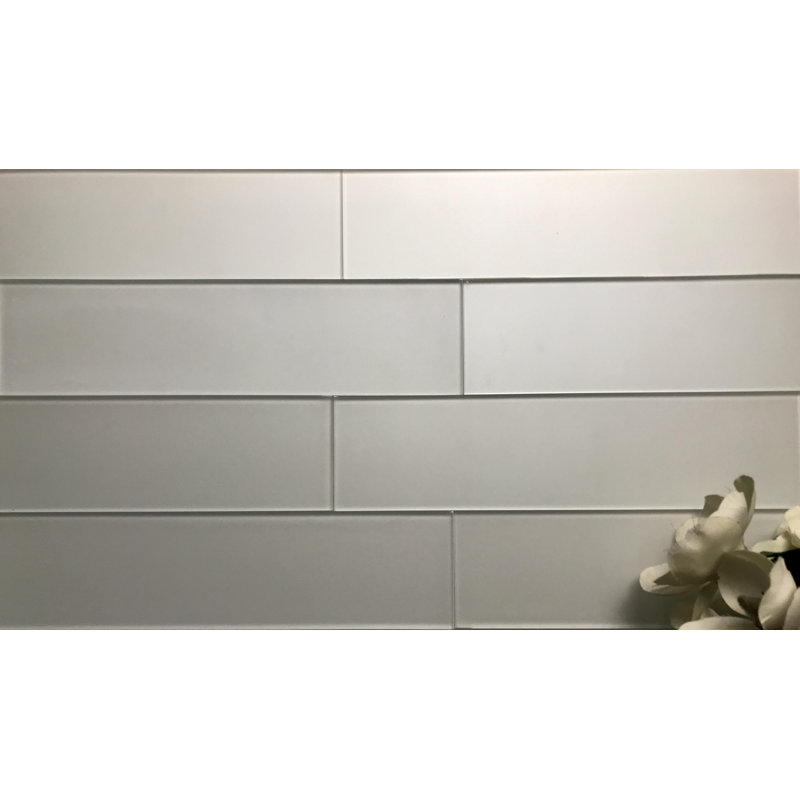 Carrelage mural de cuisine et de salle de bain style bord droit en verre de qualité diamant Forever Matte 3 po x 12 po