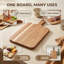 Planche à découper réversible en bois d'acacia avec poignée ergonomique pour la cuisine et le service