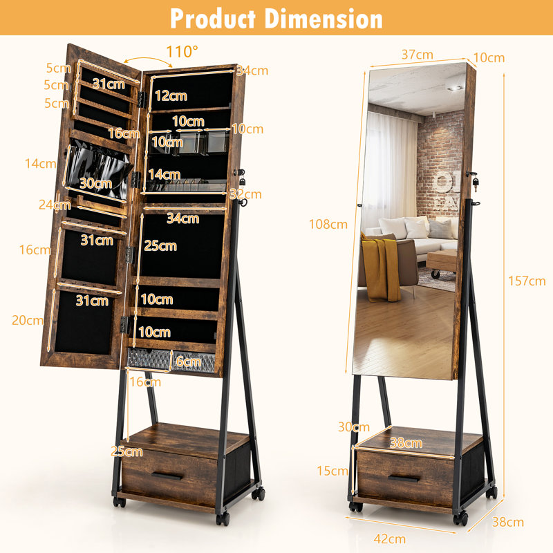 Weesner Jewelry Armoire, Coffee