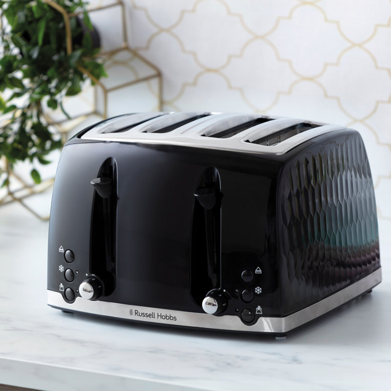 Russell Hobbs 4 Slice Honeycomb Toaster, Black