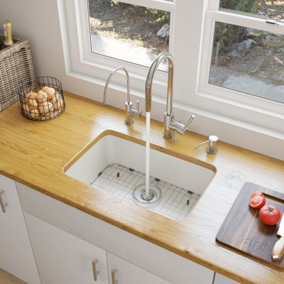 23.375'' L Single Bowl Fireclay Kitchen Sink