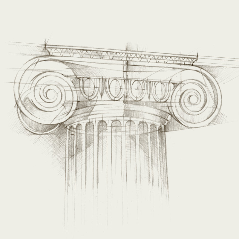Colonne de l'UA CH - Schéma III, H 30 po x l 30 po x P 1,25 po