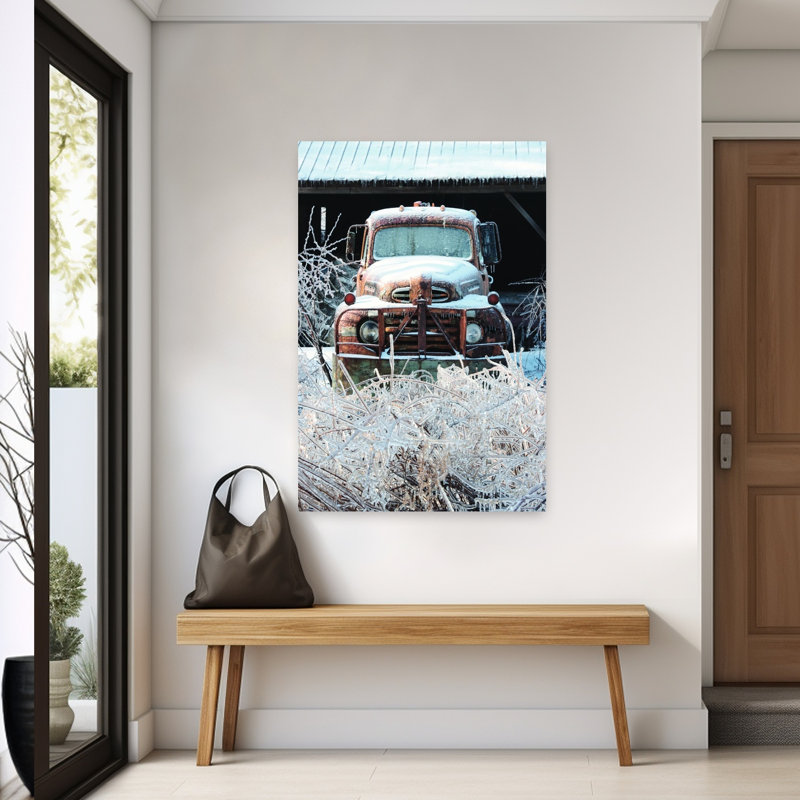 Glacis hivernal, art rétro de la nature, H 60 po x l 40 po