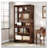 6-Tier Vintage Brown Mid-Century Bookcase For Living Room, Office, Bedroom