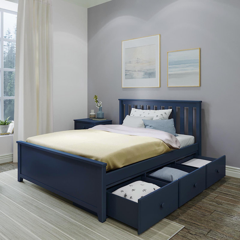  Gentrie Kids Platform Bed with Drawers, Full, Blue