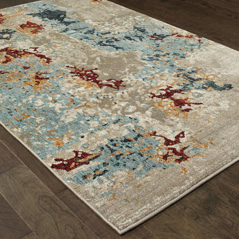Tapis beige tissé à la machine Knox, Rectangle 5 pi 3 po x 7 pi 3 po