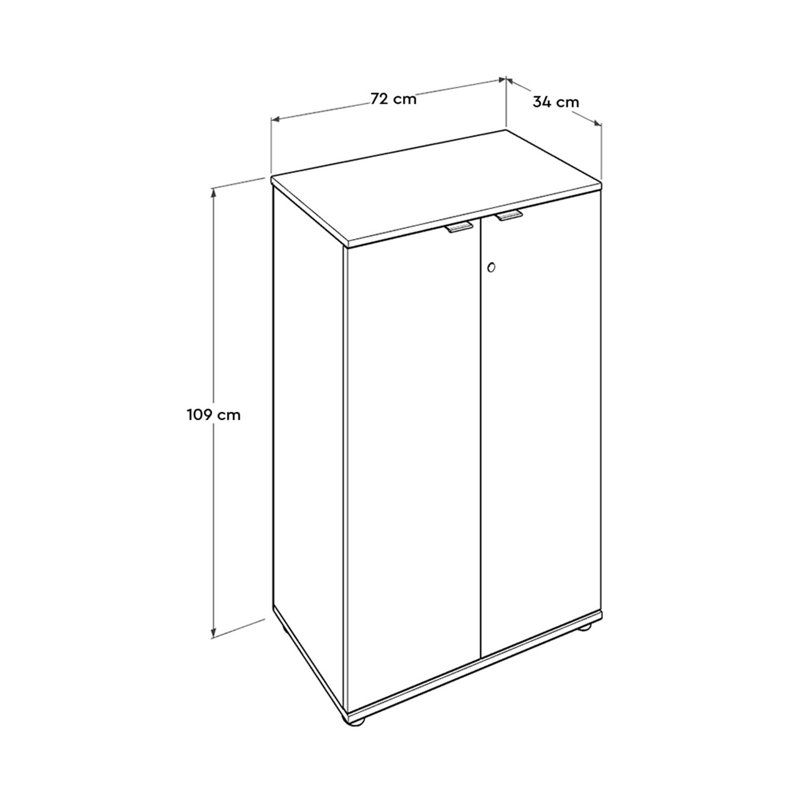 Denoris 2 -Door 3 -Shelf