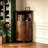 Modern Nut-brown Solid Wood Accent Cabinet