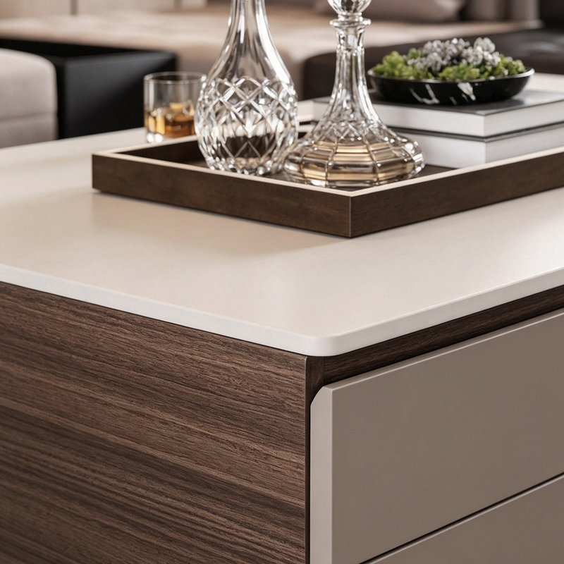 Table basse moderne avec rangement sur pied, White/Nut-Brown, 15.74" H x 51.18" W x 23.62" D