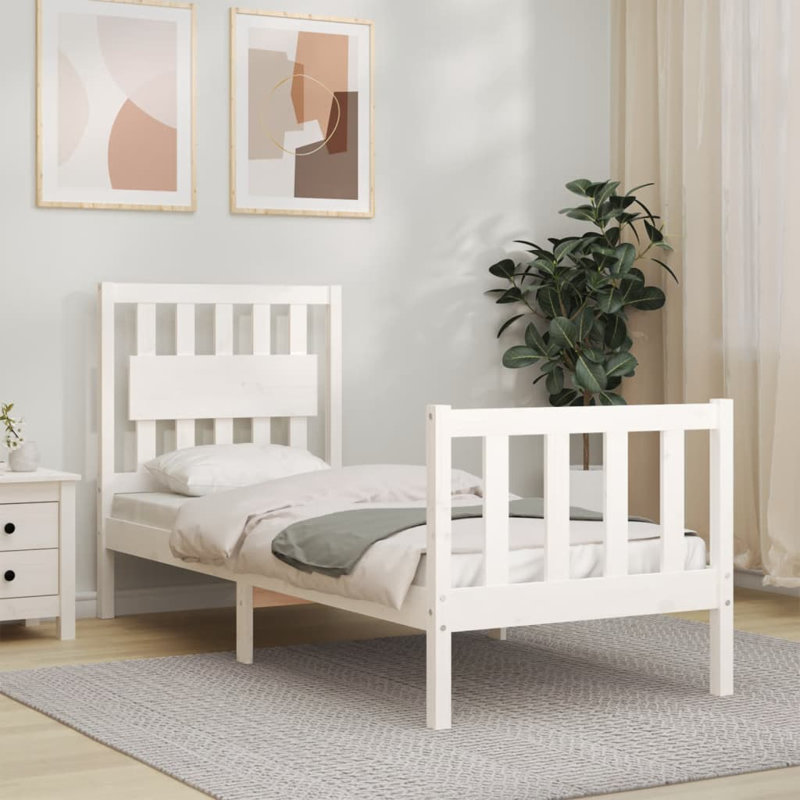 Bed Frame with Headboard, Small Single (2'6), Black