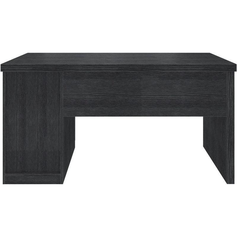 Bureau d'ordinateur avec tiroirs, bureau de travail en bois, bureau d'ordinateur personnel, Noir, noir, noir, noir
