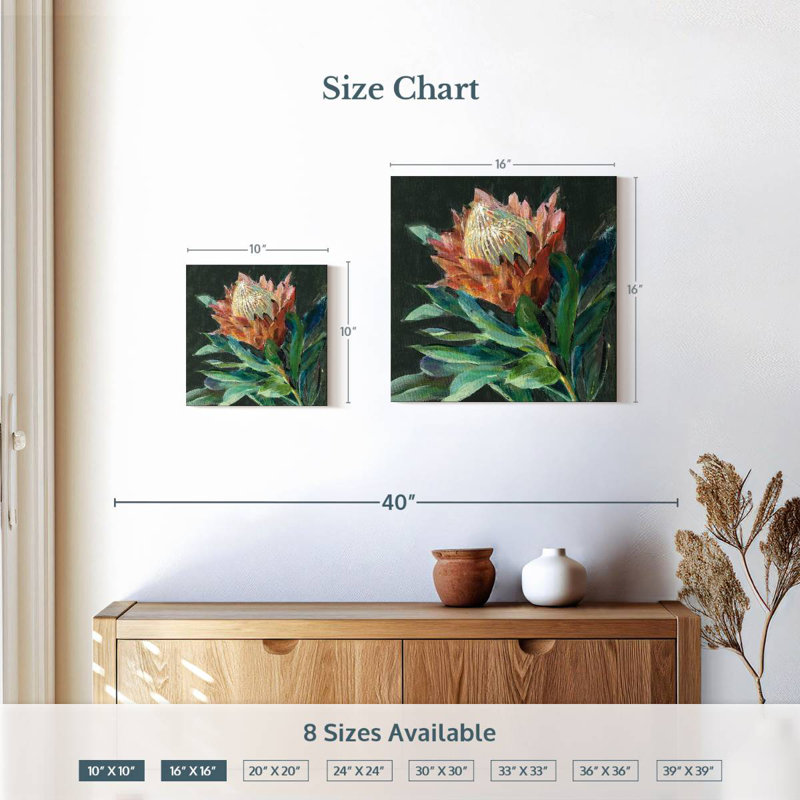 Harnek Deep Protea, 10" H x 10" W