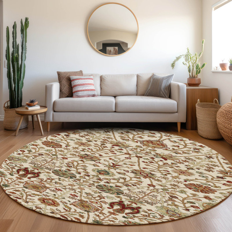 Tapis intérieur / extérieur ivoire Muse , 8 pi x 8 pi