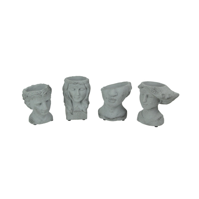 Edelie Statue Planter, Gray