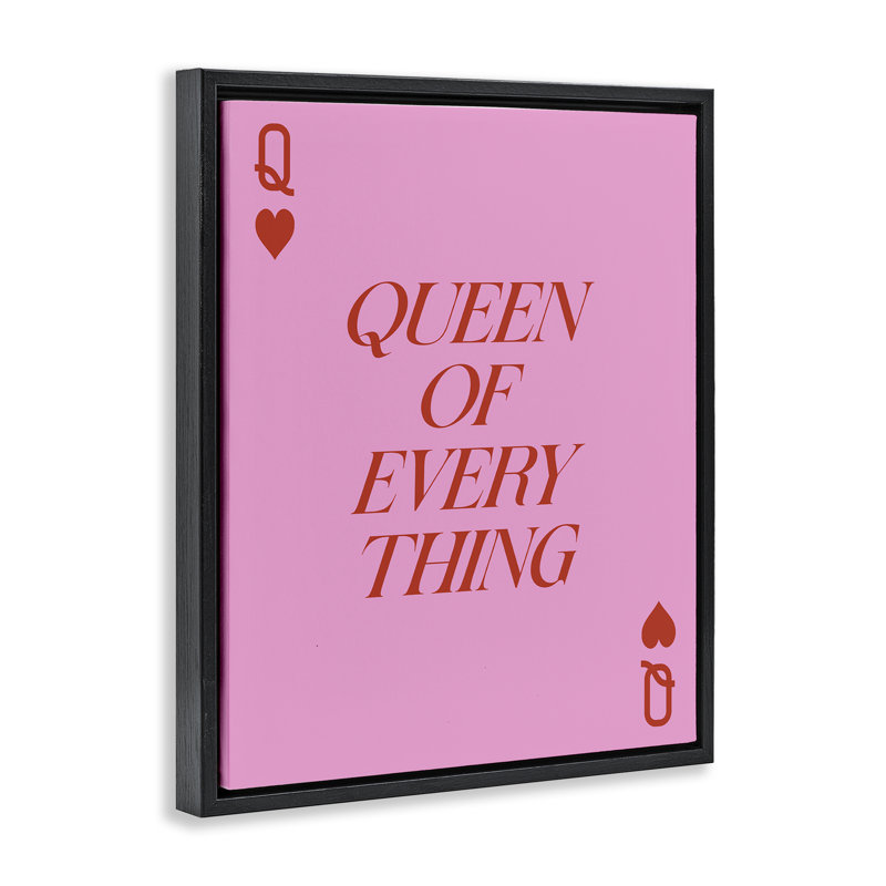 Art mural sur toile Queen, Cadre flottant noir de jais, H 21 po x l 17 po