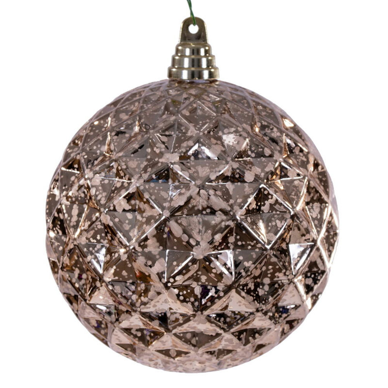 6" Diamond Mercury Ornament. It includes 2 pieces per bag., Rose Gold