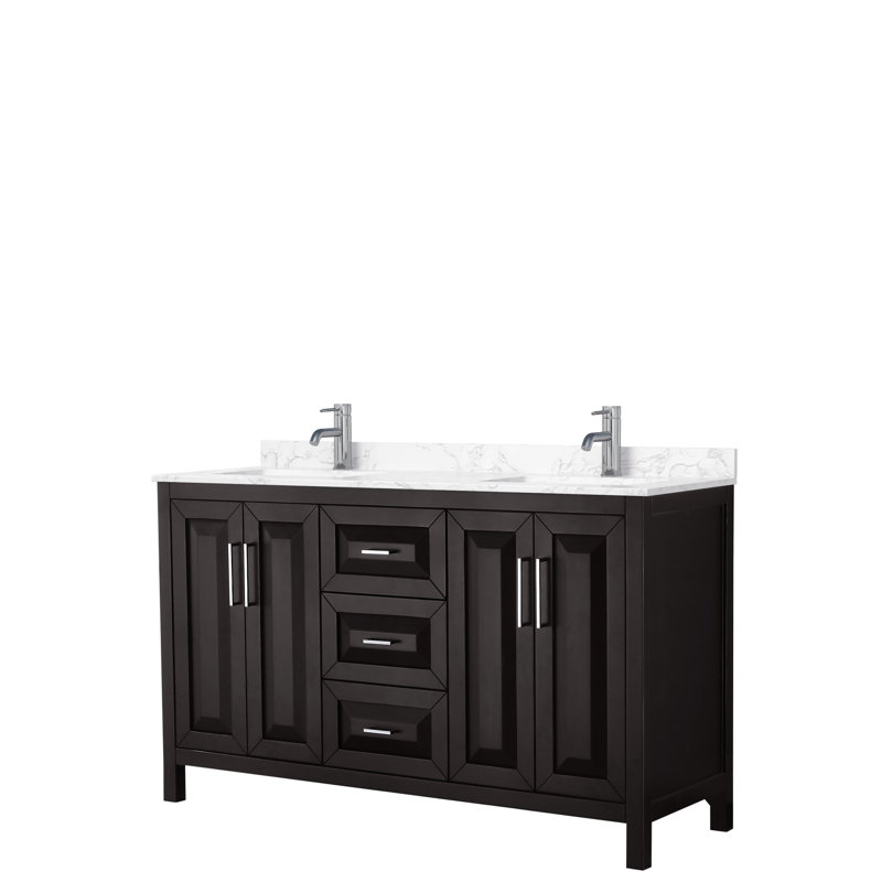 Daria 60'' W Double Vanity, Dark Espresso, Polished Chrome