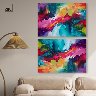 Colorful Galaxy Set Canvas Colorful Urban Art by Art Remedy