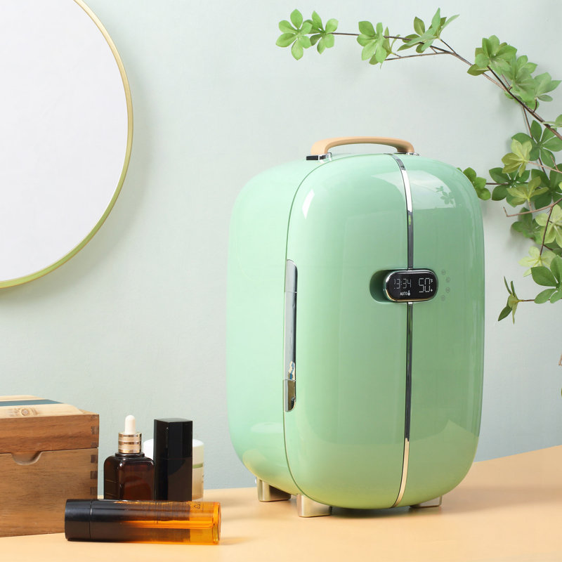 Portable Skincare Fridge With LED Display, 12L Mini Fridge For Beauty, Makeup And Cosmetics, Small Refrigerator Cooler For Bedroom, Home Office, Desktop