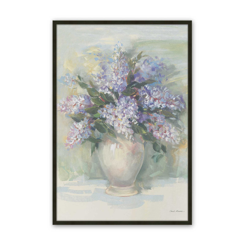 «Lilacs For Kathy» par Carol Rowan, reproduction d'art sur toile, H 48 po x l 36 po, Noir