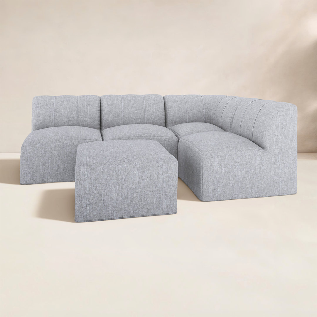 Praia 96" Sunbrella® Outdoor Sofa with Ottoman Joss & Main Cushion 