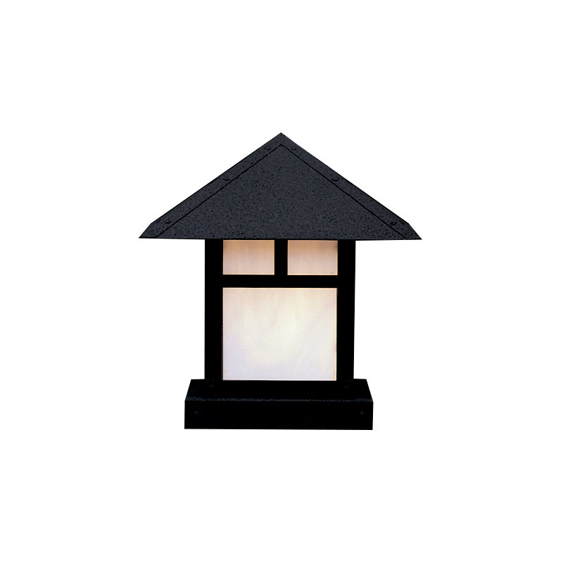 Plafonnier fixe à 1 lumière McLoud, Noir satiné, H 12,75 po x l 12 po, Blanc opalescent