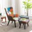 Kade Upholstered Linen Armchair With Footstool-149707001