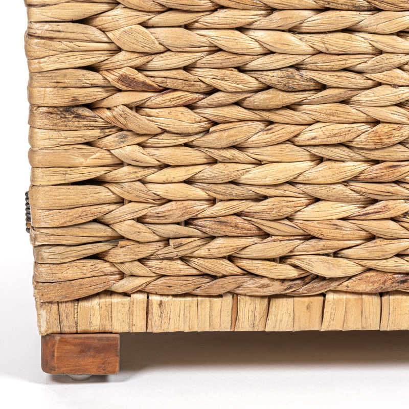 Anada 30" Hand-Woven Wicker Weave Storage Trunk, Natural