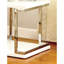 Table de bout contemporaine blanche avec finition laquée et structure en métal