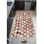 Tapis géométrique en polyester tissé à la machine en rose / beige-1630726421