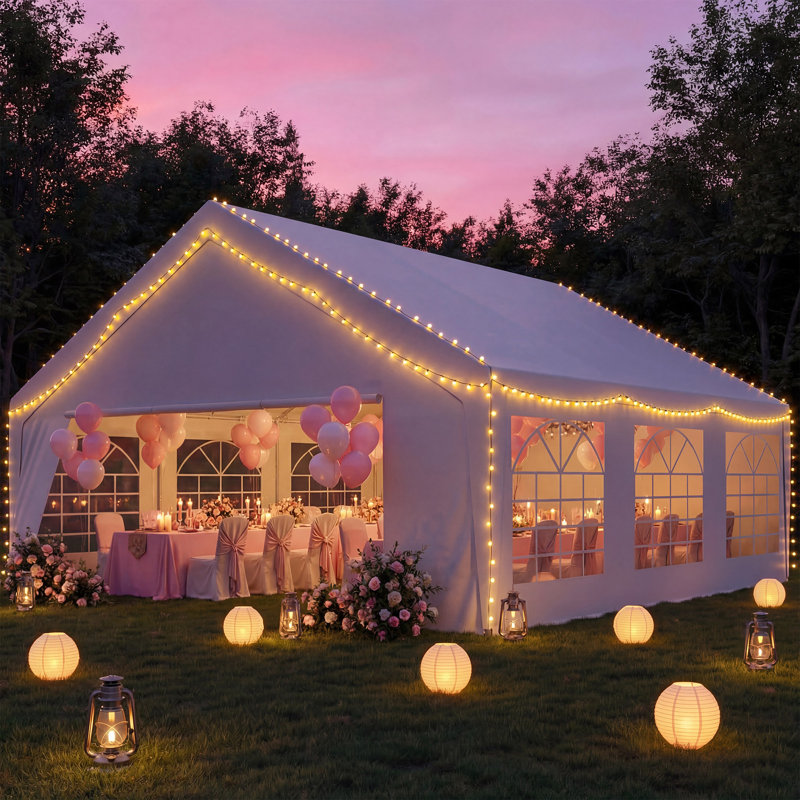 20' x 20' Heavy-Duty Party Tent, Waterproof Event Shelter with Removable Sidewalls, 20' x 20'