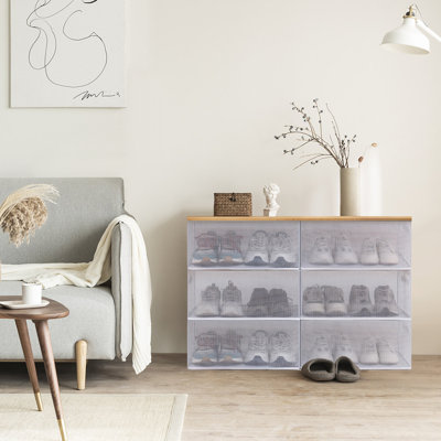 Econah 12 Pair Stackable Shoe Storage Box