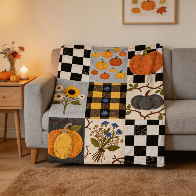 Couverture mignonne sur le thème de l'automne pour l'Action de grâce, couverture pour la sieste