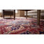 Tapis bleu moderne à motif géométrique en laine noué à la main-124205921
