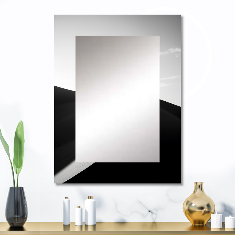 Saharas Silence Photography II - Desert Decorative Mirror, Global Wall Mirror, Printed Metal Art, 32" x 24"