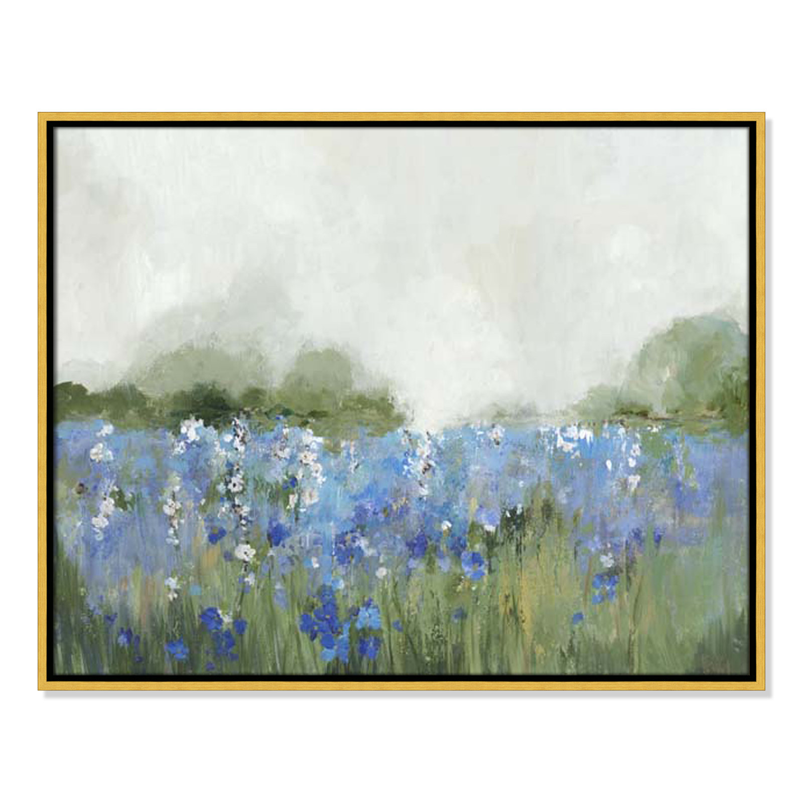 Meadows Bluebells Field by Allison Pearce, 23.5" H x 29.5" W x 2" D, Gold Framed