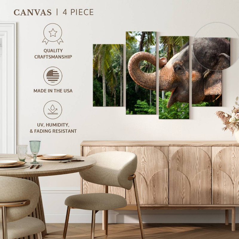 Brampt Smiling Asian Elephant, 27" H x 43" W