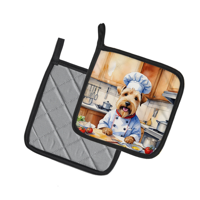 Caroline's Treasures The Dog Chef Polyester Potholder Set