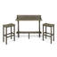 Ensemble de bar extérieur 3 pièces avec tablette inférieure et 2 tabourets, finition grise