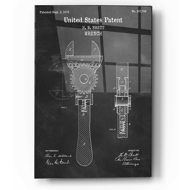 «Wrench Blueprint Vernis», impression sans cadre, H 16 po x l 12 po x P 0,13 po