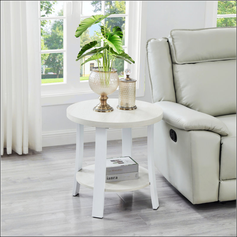 Table de bout avec tablette en bois Anze