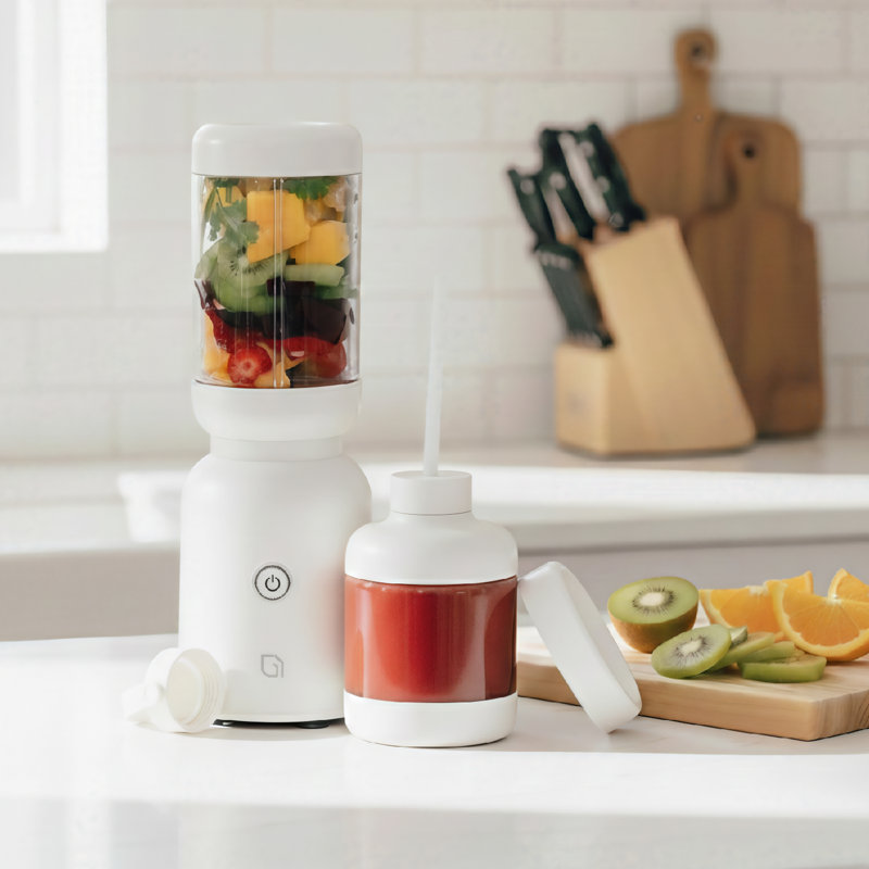 WILLOW Warrior Blender Crafted From 99% Recycled Plastics with Powerful Blending for Smoothies, Frozen Drinks Includes 2 To-Go Cups & Straw - CREAM WHITE