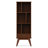 Draper 64"H Solid Wood Mid-Century Modern Bookshelf with Adjustable Shelves and Angled Legs-132711206