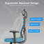 Chaise de bureau ergonomique, chaise de bureau en filet avec support lombaire réglable et appui-tête, chaise d'ordinateur confortable avec fauteuil pivotant inclinable 3D pour la maison, le bureau, la salle d'étude,-2131784511