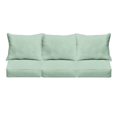 Sunbrella Outdoor Solid Deep Seating Sofa Pillow and Cushion Set