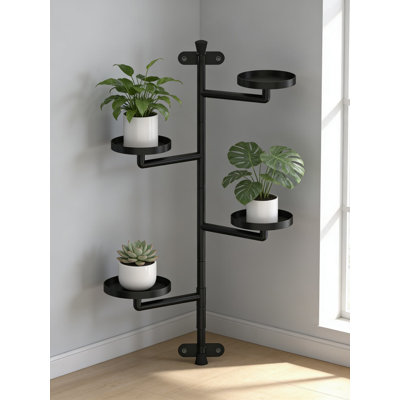 4-Tier Rotating Wall Mounted Plant Shelf, 160° Adjustable Floating Plant Holder For Indoor Window Sill, Multiple Plant Display Stand With Heavy Duty Iron Construction For Home Decor