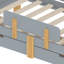 Lit plateforme simple avec rangement, bois massif, design gris moderne